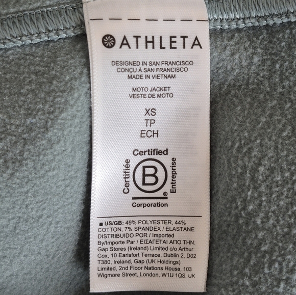 Athleta Moto Jacket w/ Asymmetric Front Zipper Moto Style Detail- Size XS - Picture 15 of 16